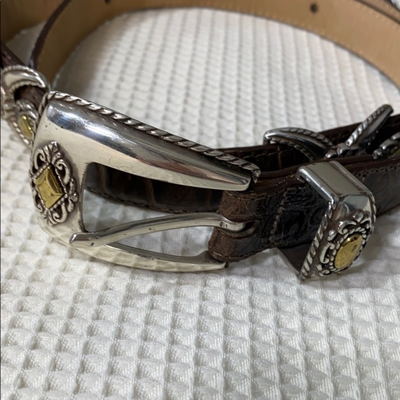 Ceinture En Cuir BRIGHTON Marron – Taille L, Modèle #37109, Occasion Très Bon état